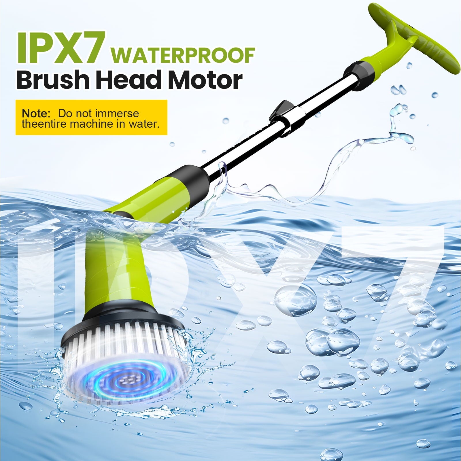 Amiluo Electric Spin Scrubber, 600RPM Cordless Cleaning Brush, 8 Replaceable Brush Heads & Extension Arm Adjustable 3 Speeds, for Clean Bathroom, Floor