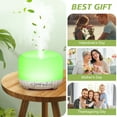 Fimilo 500ml Essential Oil Diffuser with 6*10ml Essential Oils Set, Upgraded White Wood Color Base Flower Aromatherapy Diffusers with Remote Control, Aroma Diffuser for Home Office